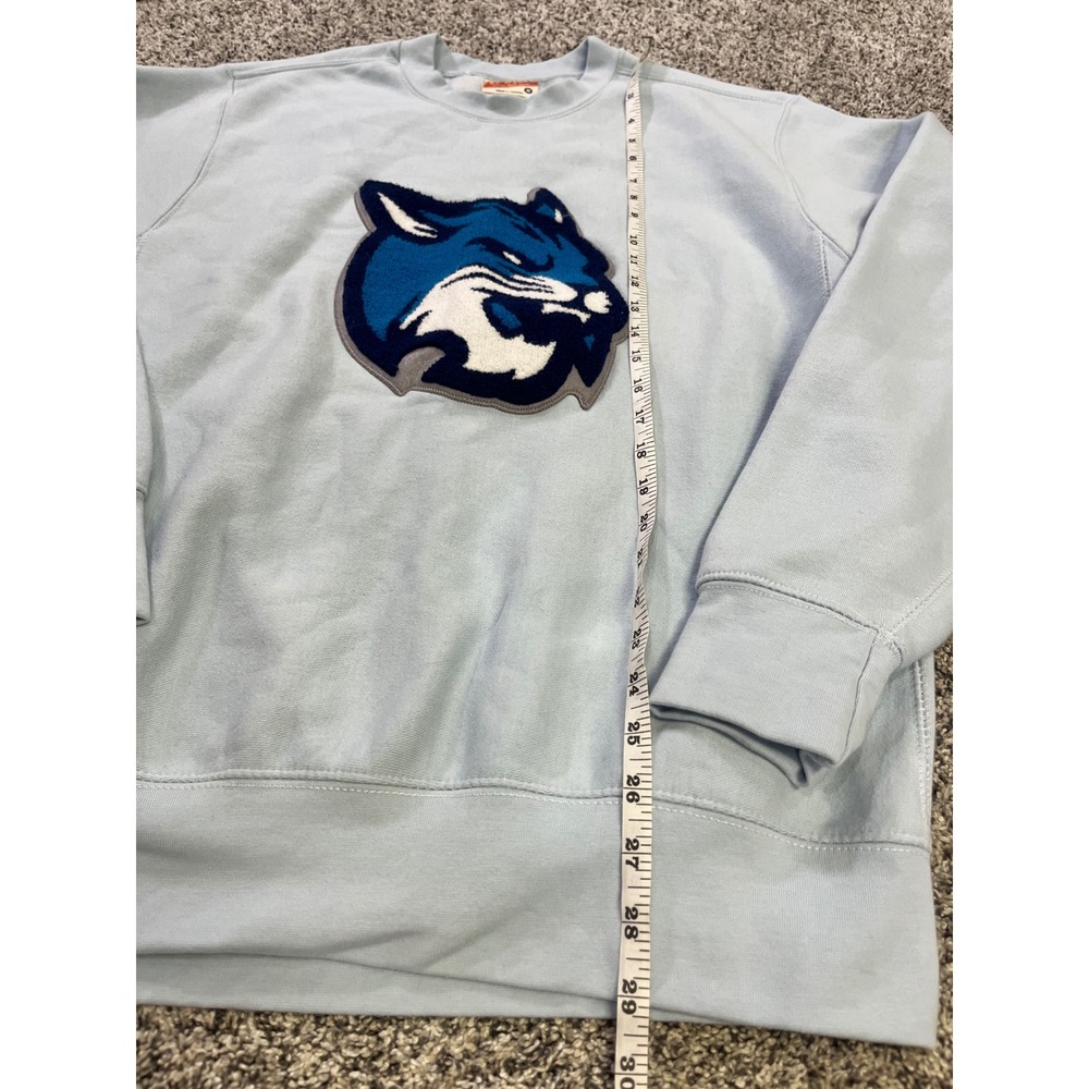 MV Sport Pro-Weave Crewneck Sweatshirt Medium Light Blue Wildcat Chenille Patch - Picture 4 of 11